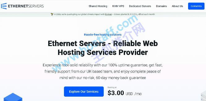 EthernetServers:10Gbps KVM VPS $3/月起 洛杉矶/新泽西/迈阿密/德国/英国机房-主机推介